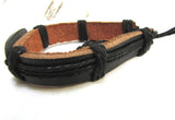 Om hindu symbol leather adjustable bracelet