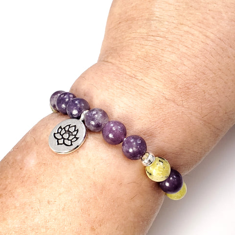 Lepidolite Bracelet - Bees & Beads