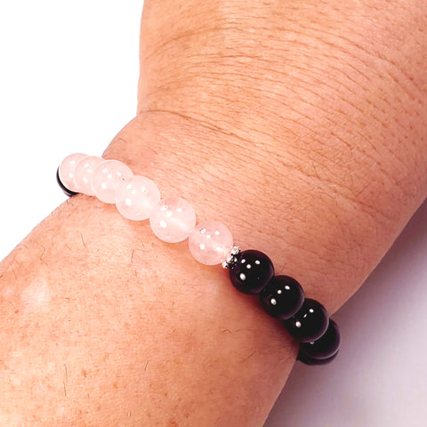 Healing Crystal Bracelets Black Onyx 8 mm Round Beads | i.am.gretchen