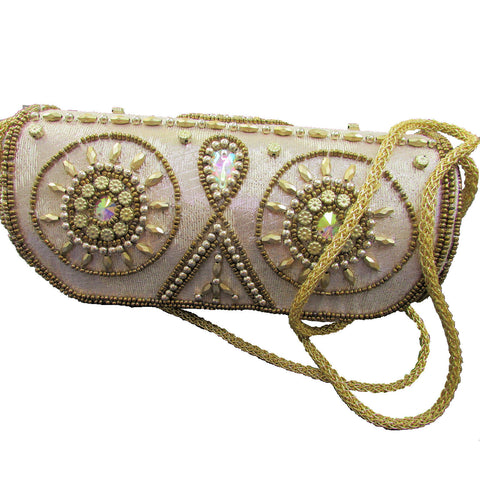 Flipkart.com | Crafts For You Blue Golden Brocket Moti Clutch Wedding Purses  and Clutches Multipurpose Bag - Multipurpose Bag