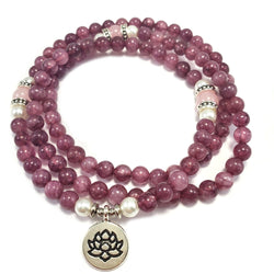 Anti-Anxiety Mala Beads 108 Natural Stones White Jade 7 Chakras Meditation  Necklace & Tassel